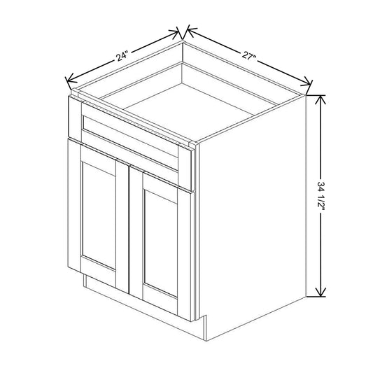 J&K Dove E1 Double Door Standard Base Cabinet - 27" W