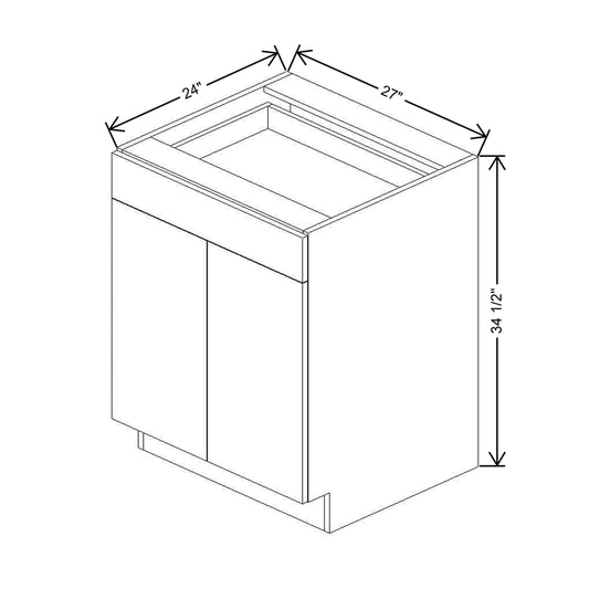 CNC Classic Milano Ash 27" W 1 Drawer Double Door Base Cabinet