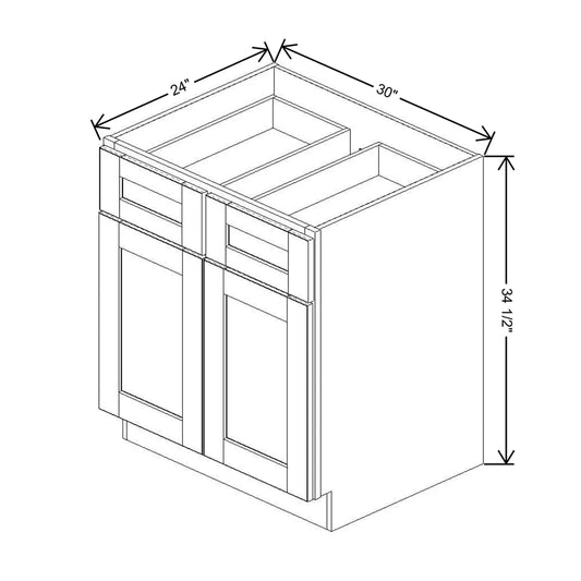 J&K Dove E1 Double Door Standard Base Cabinet - 30" W