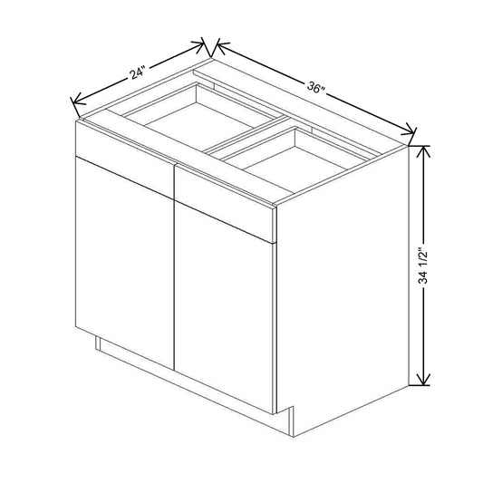 CNC Classic Milano Sunset 36" W 2 Drawer Double Door Base Cabinet