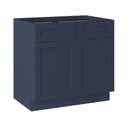 Base Kitchen Cabinet B36 Danbury Blue LessCare 36 in. width 34.5 in. height 24 in. depth