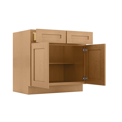 Base Kitchen Cabinet B36 Shaker Toffee LessCare 36 in. width 34.5 in. height 24 in. depth