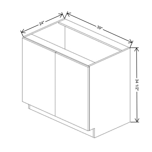 CNC Classic Highland White 39" W Full Height Double Door Base Cabinet