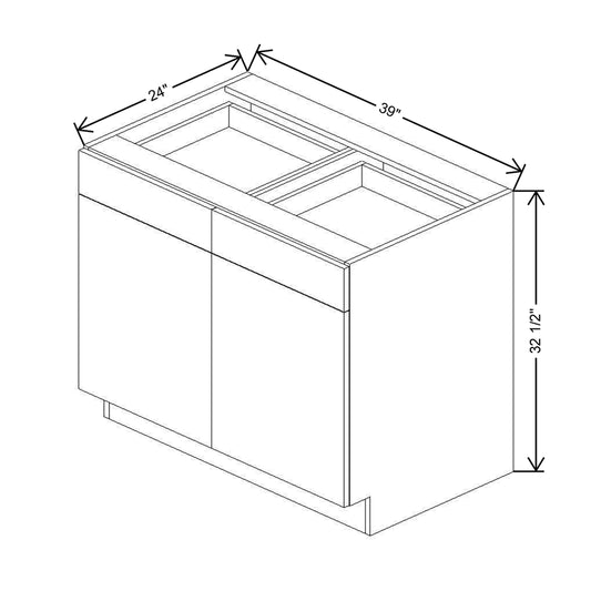 CNC Classic Broadway Almond 39" W X 32 1/2" H Double Door 2 Drawer Base Cabinet