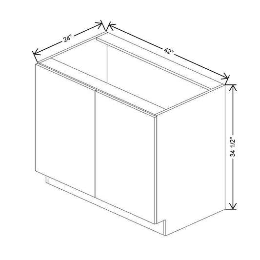 CNC Classic Broadway Coastal 42" W Full Height Double Door Base Cabinet