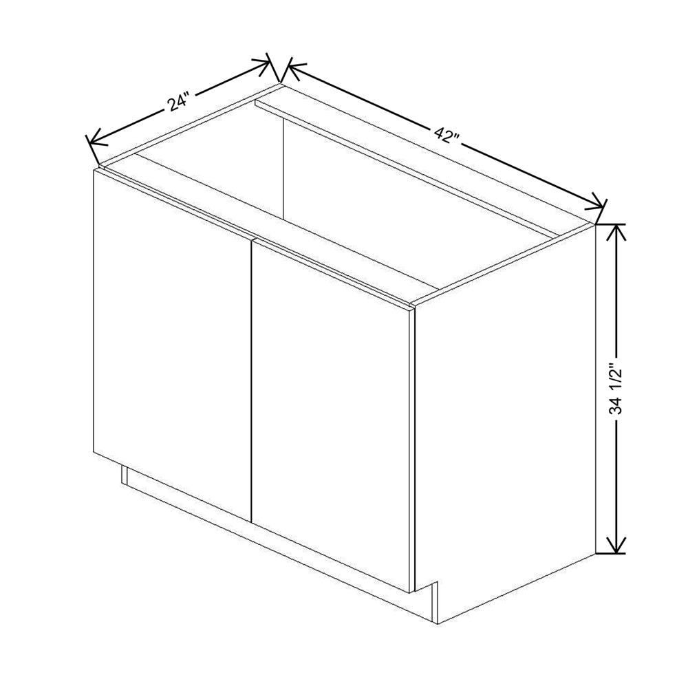 CNC Classic Milano Sunset 42" W Full Height Double Door Base Cabinet
