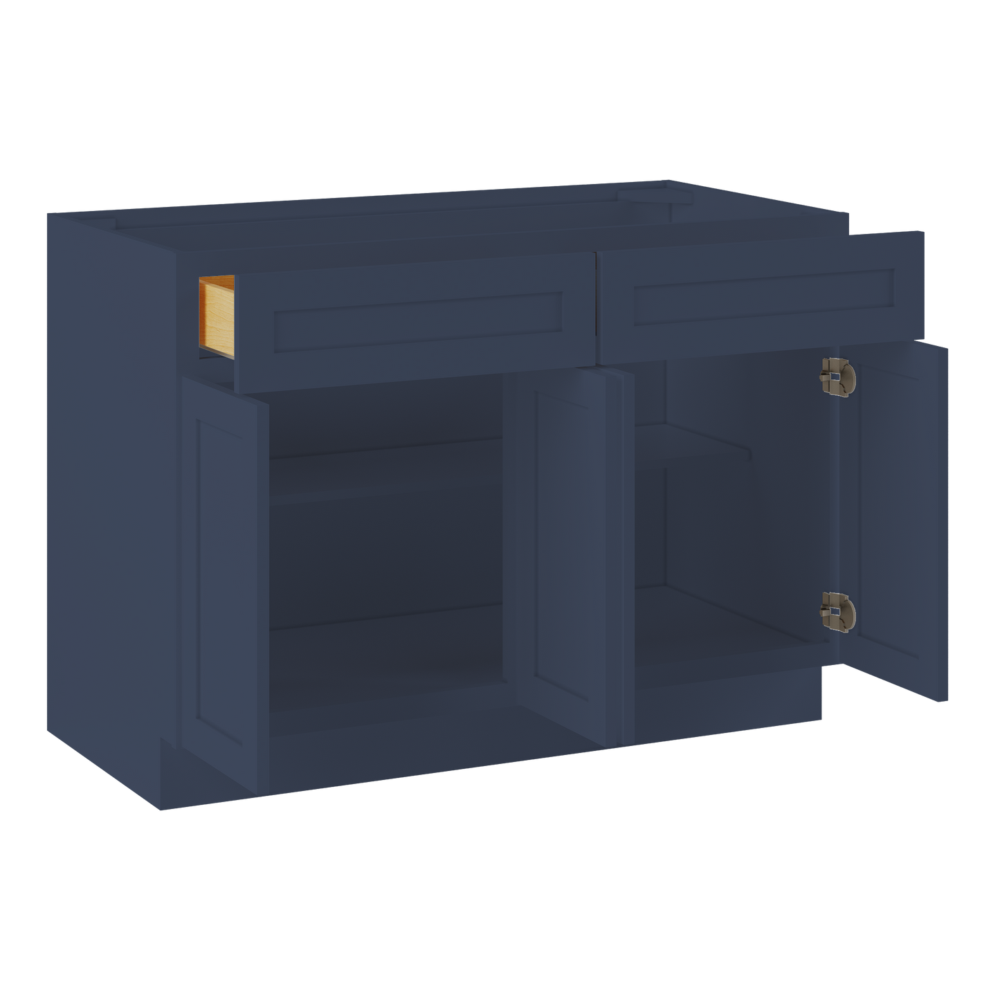 Base Kitchen Cabinet B48 Danbury Blue LessCare 48 in. width 34.5 in. height 24 in. depth