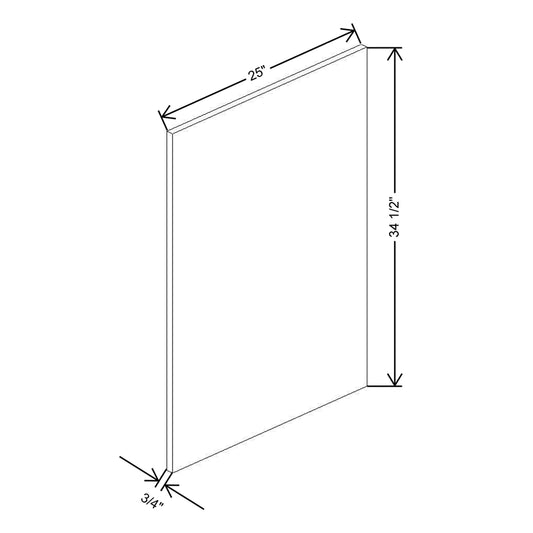 CNC Luxor 5-Piece White 3/4" W X 34 1/2" H X 24" D Base End Panel