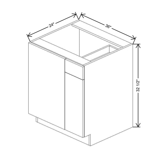 CNC Luxor Espresso 36 To 39" W X 32 1/2" H Blind Base Cabinet