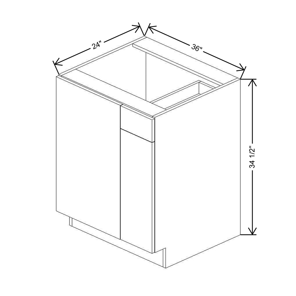 CNC Luxor Espresso 36 To 39" W X 34 1/2" H Blind Base Cabinet