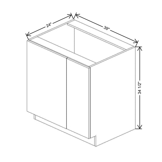 CNC Concord Elegant Ocean 39 To 42" W X 34 1/2" H Full Height Blind Base Cabinet