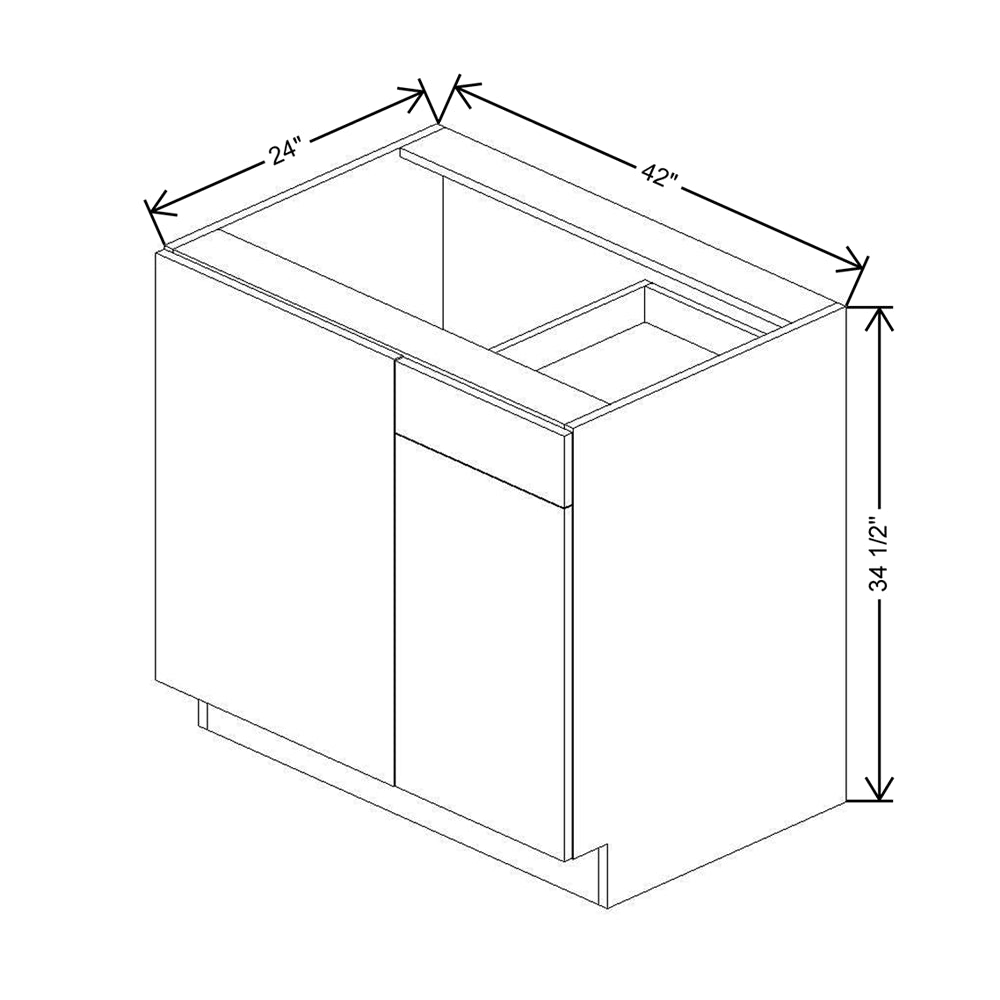 CNC Concord Newport White 42 To 45" W X 34 1/2" H Blind Base Cabinet
