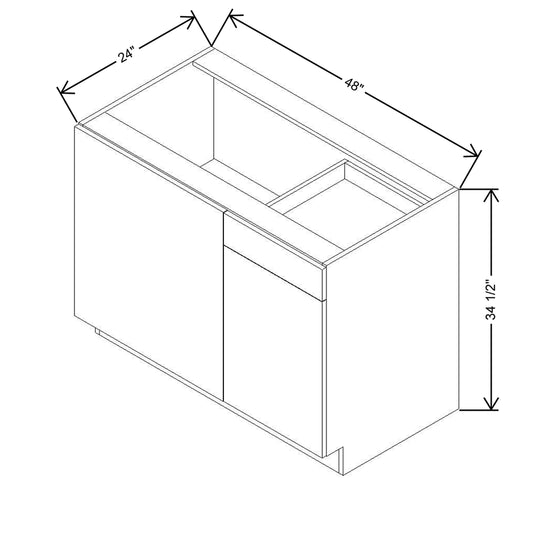 CNC Concord Newport White 48 To 51" W X 34 1/2" H Blind Base Cabinet