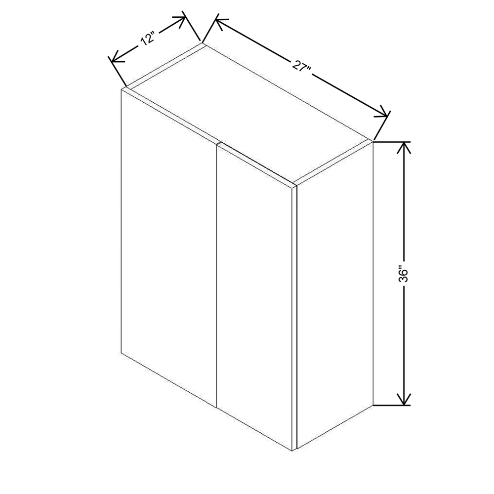 CNC Classic Broadway Graphite 27 To 30" W X 36" H Single Door Blind Wall Cabinet