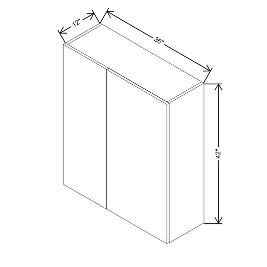 CNC Classic Milano Sunset 36" W X 12" H X 24" D Double Door Wall Cabinet
