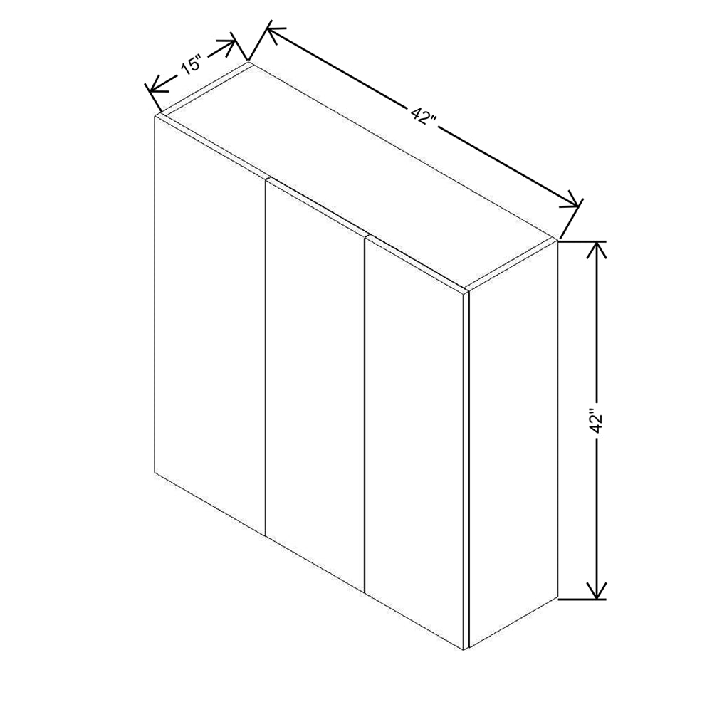 CNC Classic Broadway Graphite 42 To 45" W X 42" H Double Door Blind Wall Cabinet