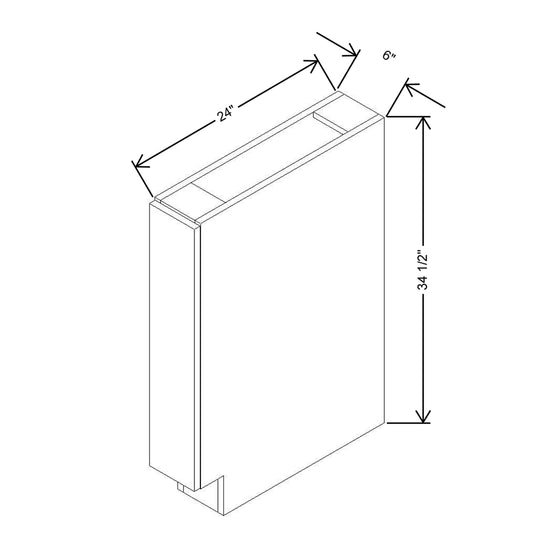 CNC Concord Park Ave Ocean 06" W X 34 1/2" H Base Spice Cabinet