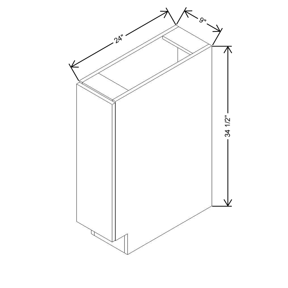 CNC Concord Elegant Stone 09" W X 34 1/2" H Base Spice Cabinet