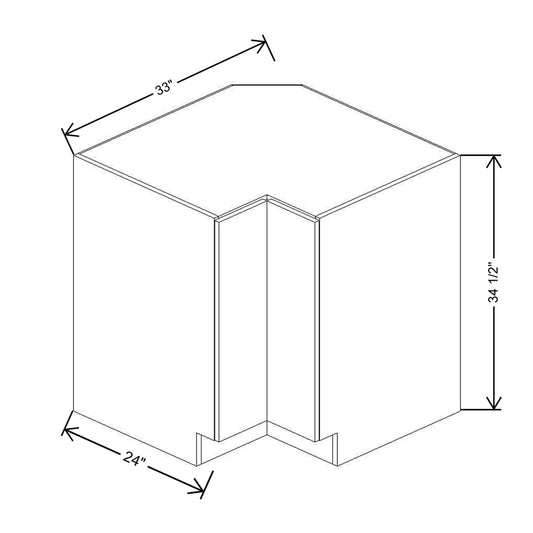 CNC Classic Broadway Cotton 33" W Easy Reach Corner Base Cabinet with 4" Space