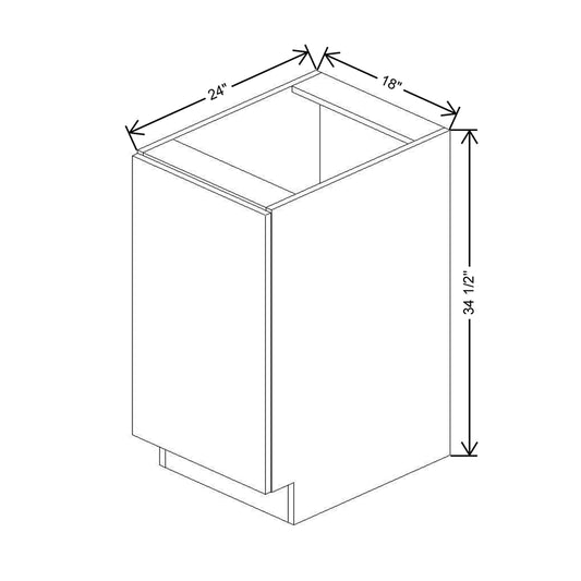 CNC Concord Park Ave White 18" W Full Height Double Waste Basket Cabinet