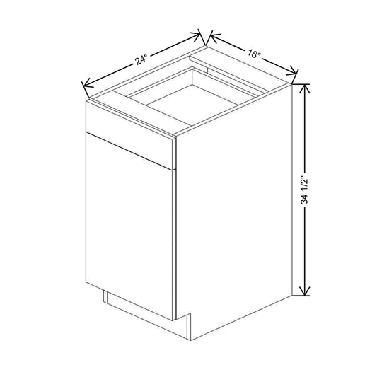 CNC Luxor 5-Piece White 18" W Waste Basket Cabinet