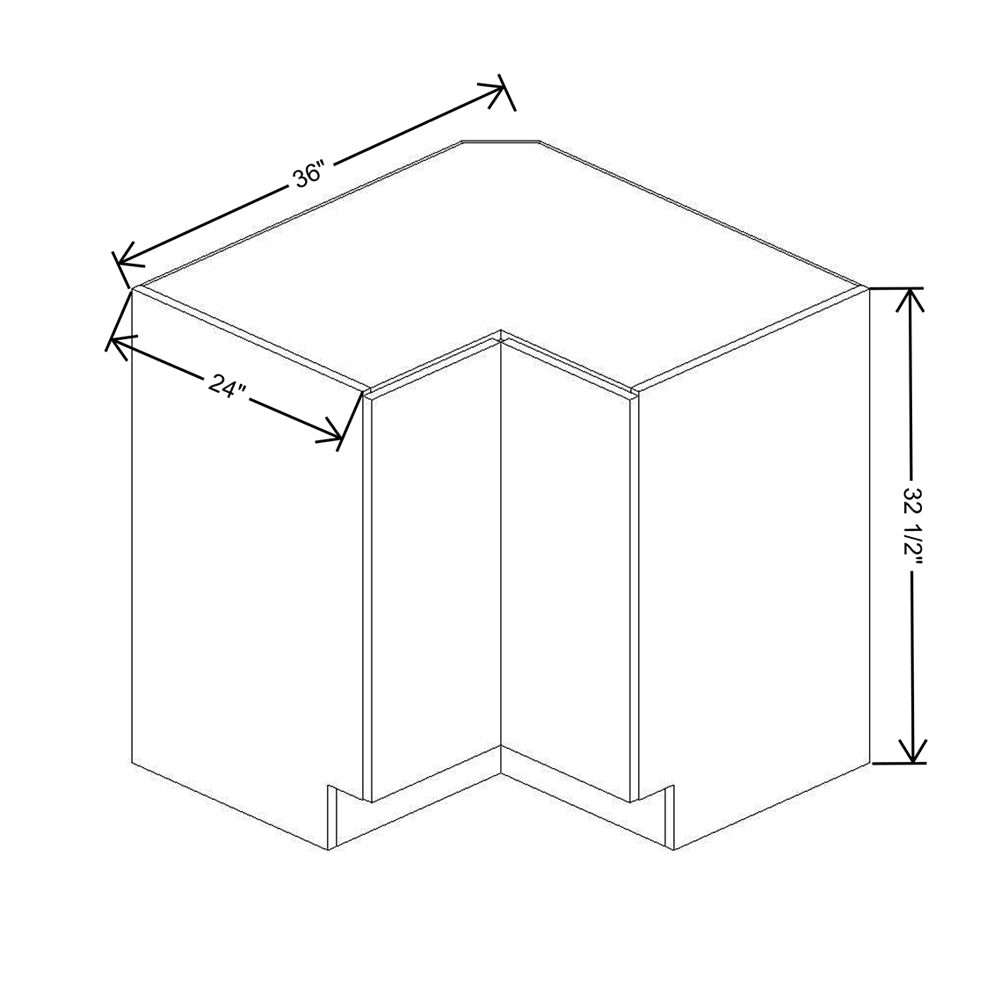 CNC Classic Broadway Almond 36" W Lazy Susan Corner Base Cabinet