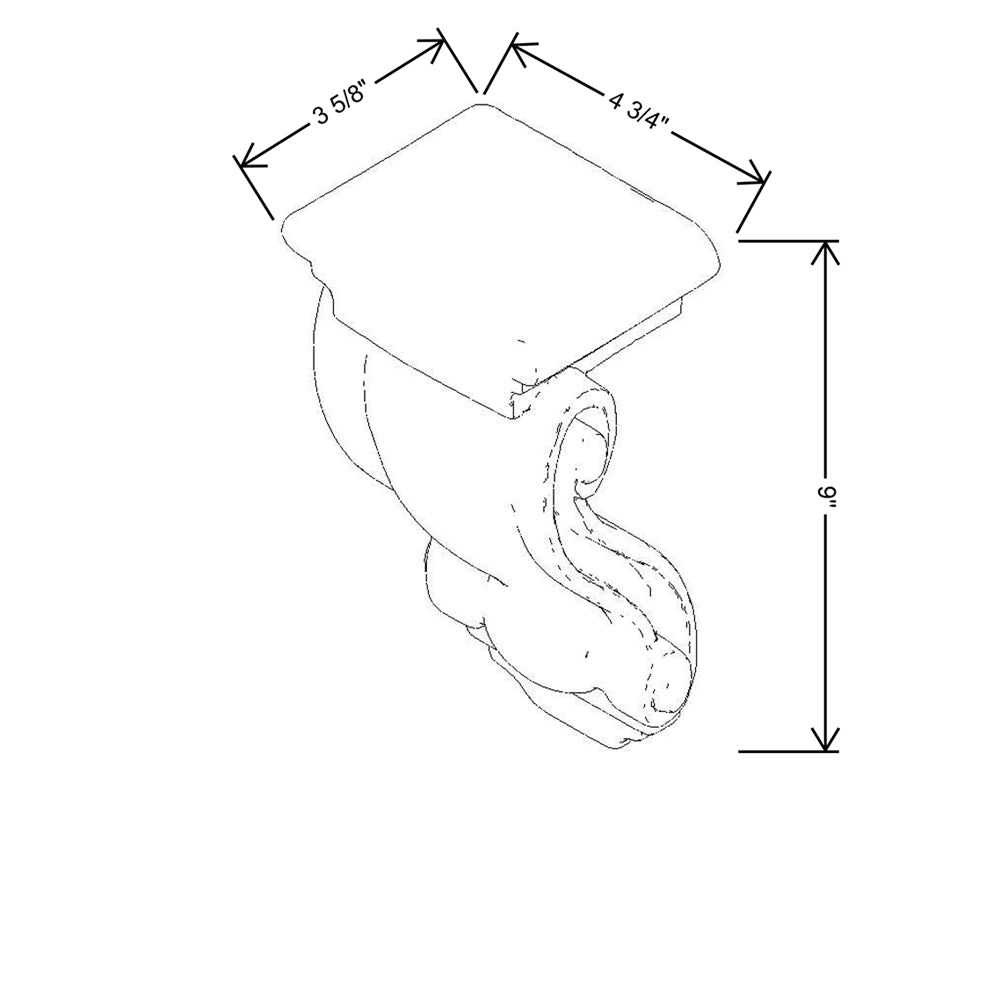 CNC Concord Newport White 4 3/4" W X 9" H X 3 5/8" D Corbel