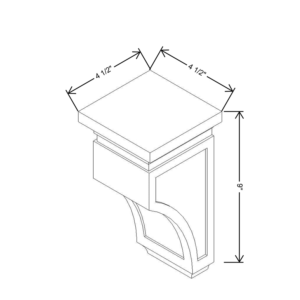 CNC Concord Sydney White 4 1/2" W X 9" H X 4 1/2" D Corbel