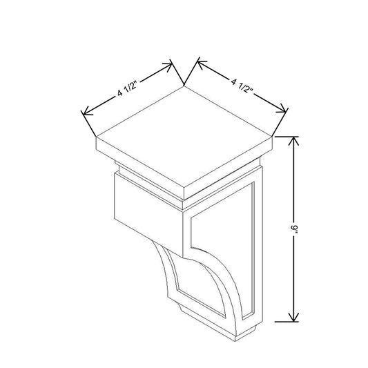 CNC Concord Newport White 4 1/2" W X 9" H X 4 1/2" D Corbel