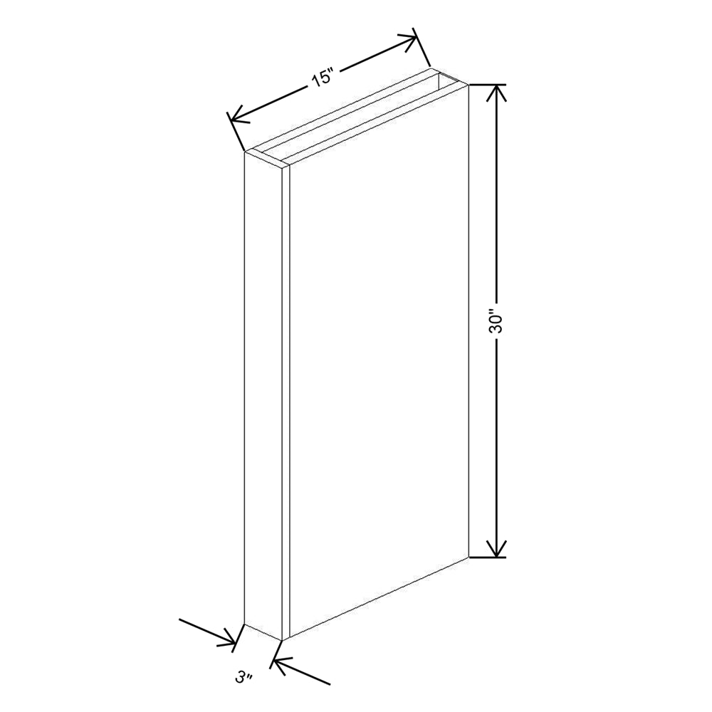 CNC Luxor 5-Piece White 3" W X 30" H X 15” D Column