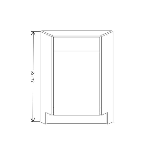 CNC Classic Broadway Coastal 36" W Diagonal Corner Sink Front
