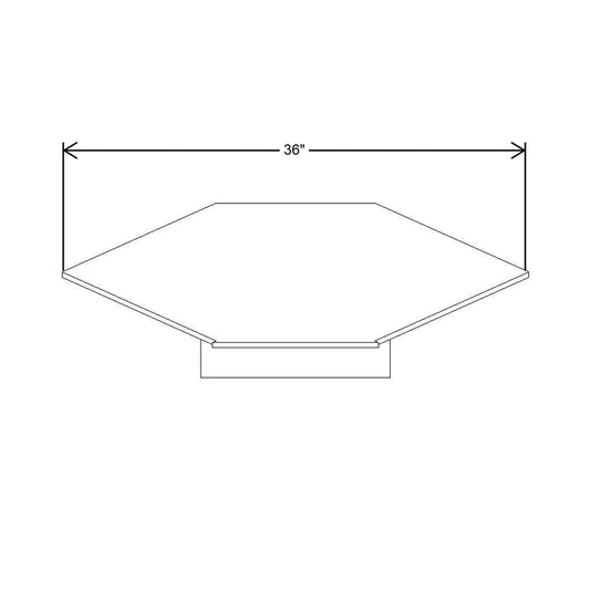 CNC Luxor 5-Piece White 36" Diagonal Corner Sink Floor