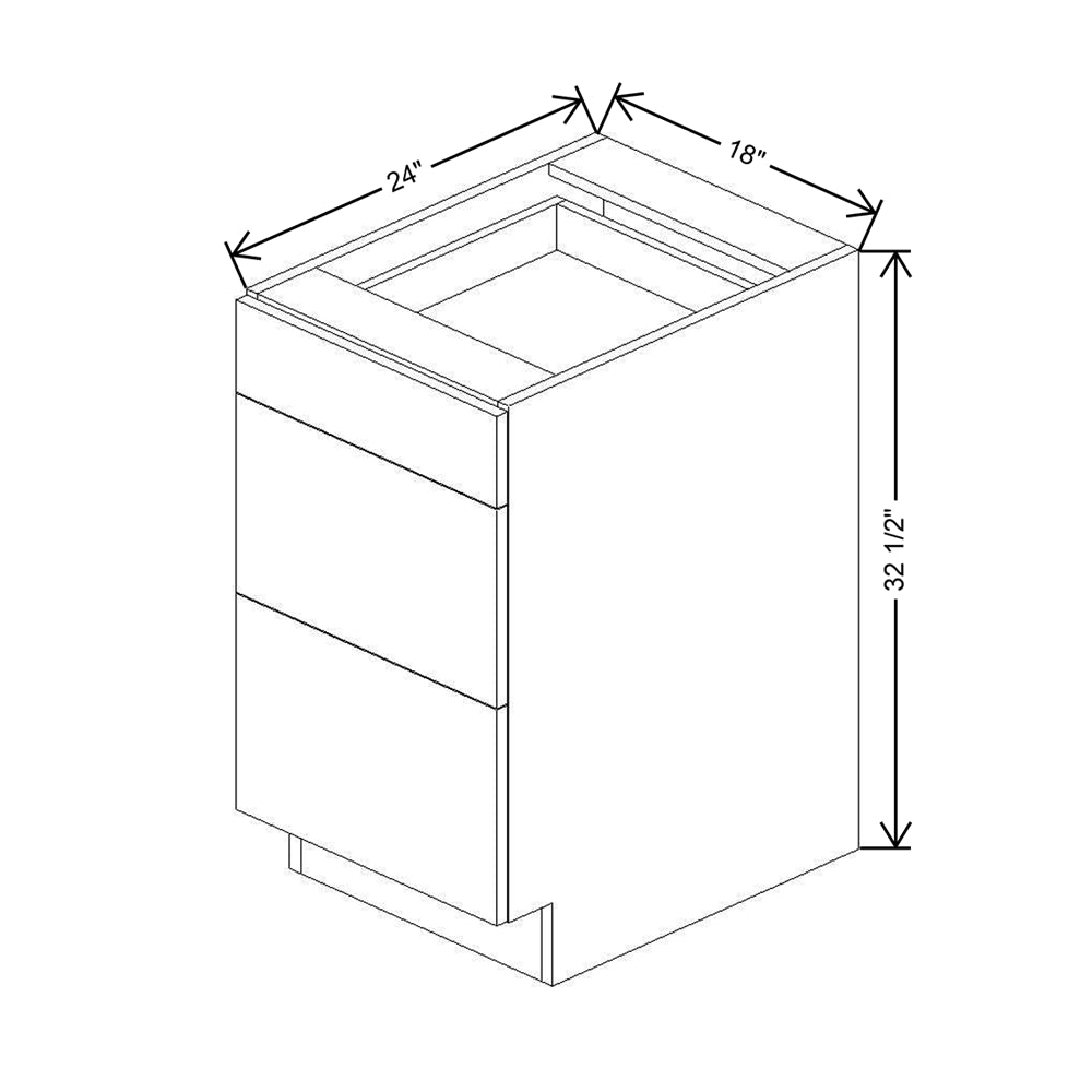 CNC Classic Milano Autumn 18" W X 32 1/2" H 3 Drawer Base Cabinet