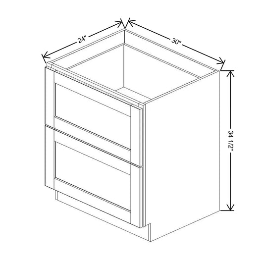 J&K Dove E1 Base w/2 Drawers - 30" W