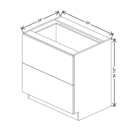 CNC Classic Broadway Chestnut 33" W 2 Drawer Base Cabinet