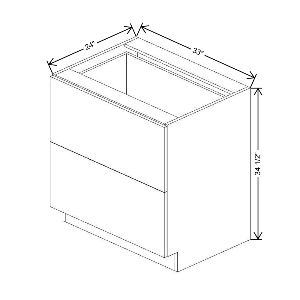 CNC Classic Broadway Graphite 33" W 2 Drawer Base Cabinet