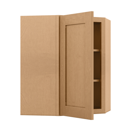 Diagonal Corner Kitchen Cabinet DC2430 Shaker Toffee 24 in. width 30 in. height 12 in. depth