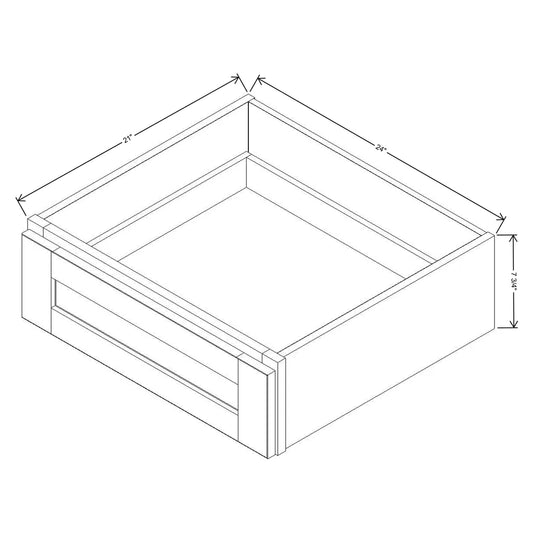 J&K White Shaker S8 24" W x 7-1/2" H or 8-1/2" H Knee Drawer