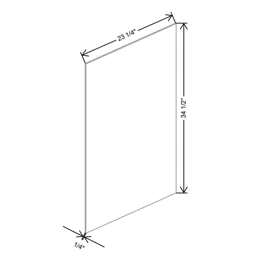 CNC Luxor White 1/4" W X 34 1/2" H X 23 1/4" D Finished Skin