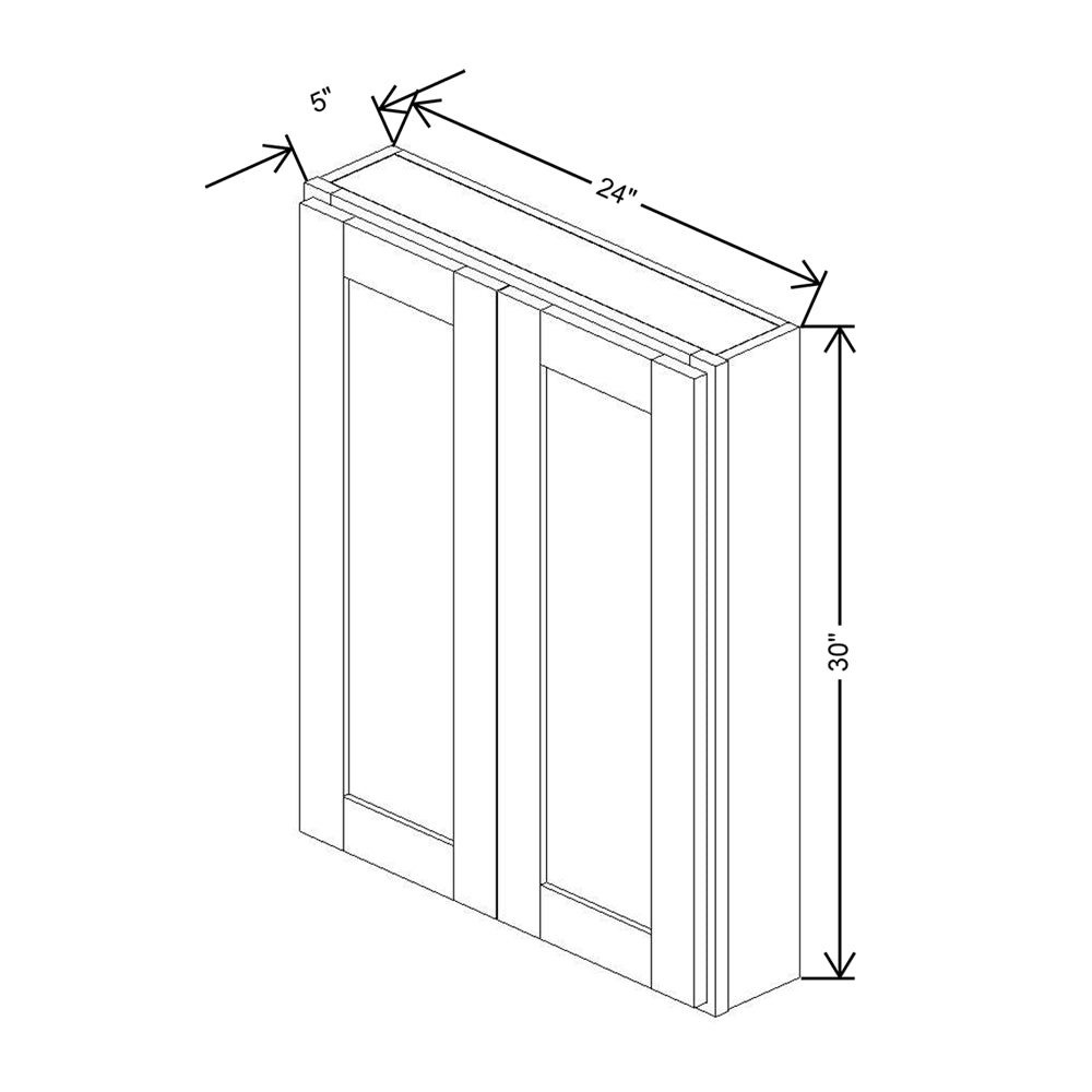 CNC Luxor 5-Piece White 24" W X 30" H Double Door Medicine Cabinet