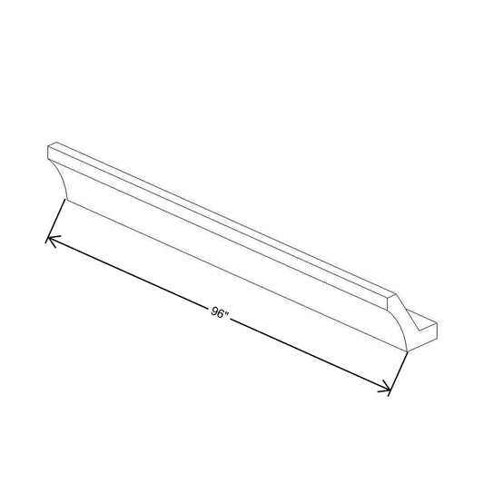 CNC Concord Sydney White 96" W X 3 1/2" H X 2 1/2" D Full Overlay Crown Moldings