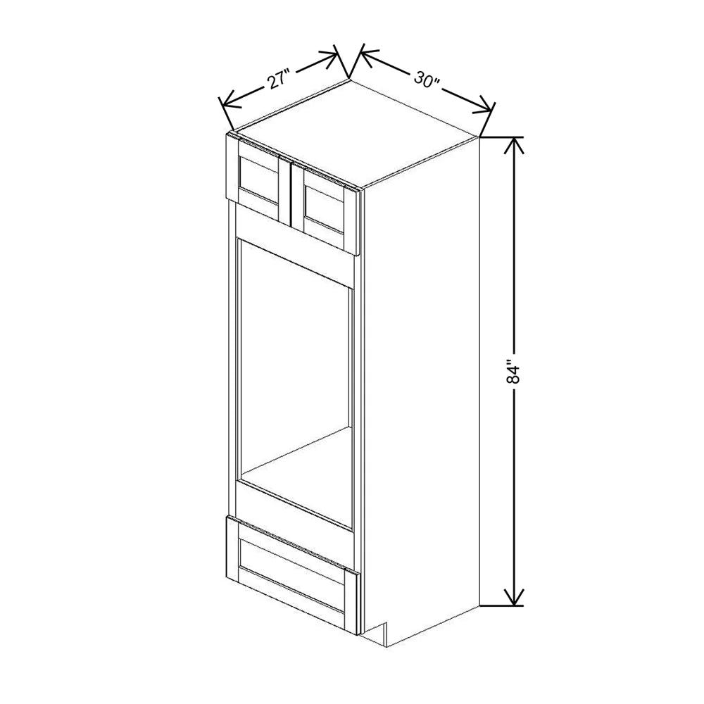 J&K Charcoal E2 Double Oven w/One (1) Bottom Drawer 30" W x 84" H x 27" D