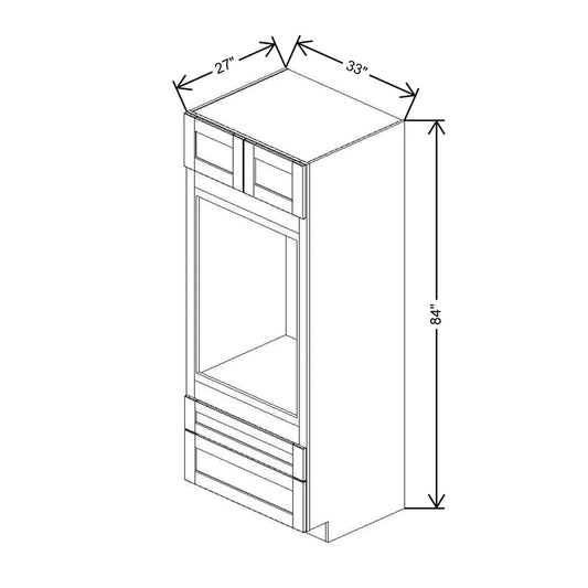 J&K White Shaker S8 Single Oven w/Two (2) Bottom Drawers 33" W x 84" H x 27" D