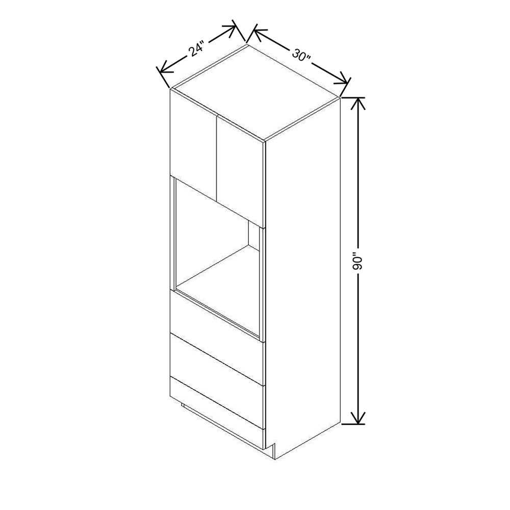 CNC Luxor 5-Piece White 30" W X 90" H Double Door Oven Cabinet