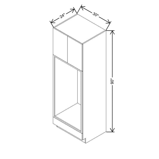 CNC Luxor 5-Piece White 30" W X 90" H Double Oven Cabinet