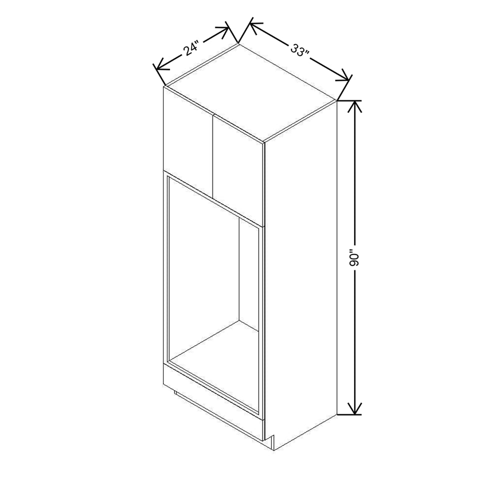 CNC Luxor 5-Piece White 33" W X 90" H Double Oven Cabinet