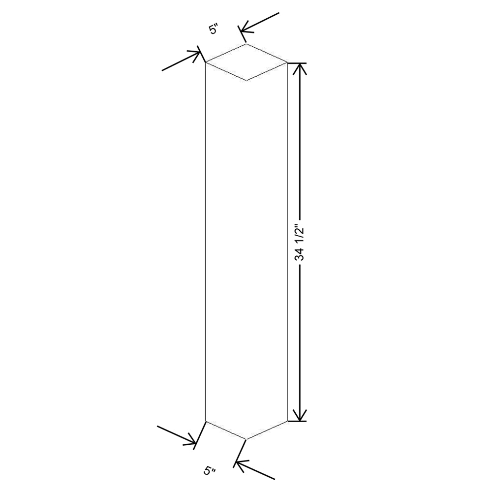 CNC Classic Highland White 5" W X 34 1/2" H X 5" D Larger Post
