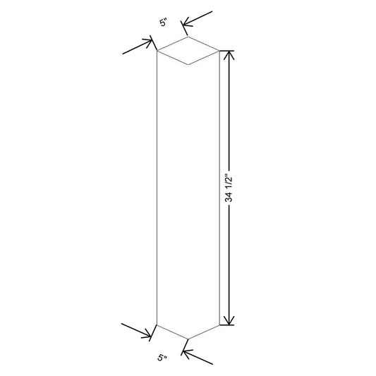 CNC Concord Sydney White 5" W X 34 1/2" H Large Post