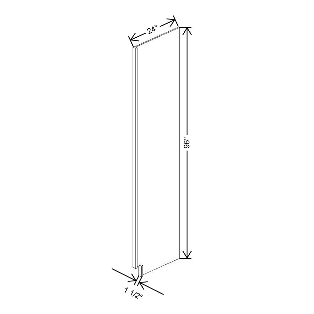 CNC Luxor 5-Piece White 1 1/2" W X 96" H X 24" D Refrigerator End Panel