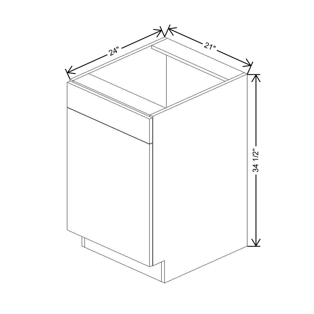 CNC Luxor White 21" W 1 Drawer Front 1 Door Sink Base